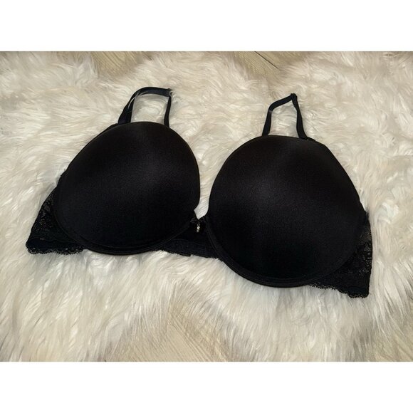Smart & Sexy SA276X Super Push Up Bra Add 2 Cups Lace UW Womens 42C Black - Picture 1 of 7